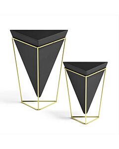 Umbra - Trigg Table Top Vessel Set - Black/Brass
